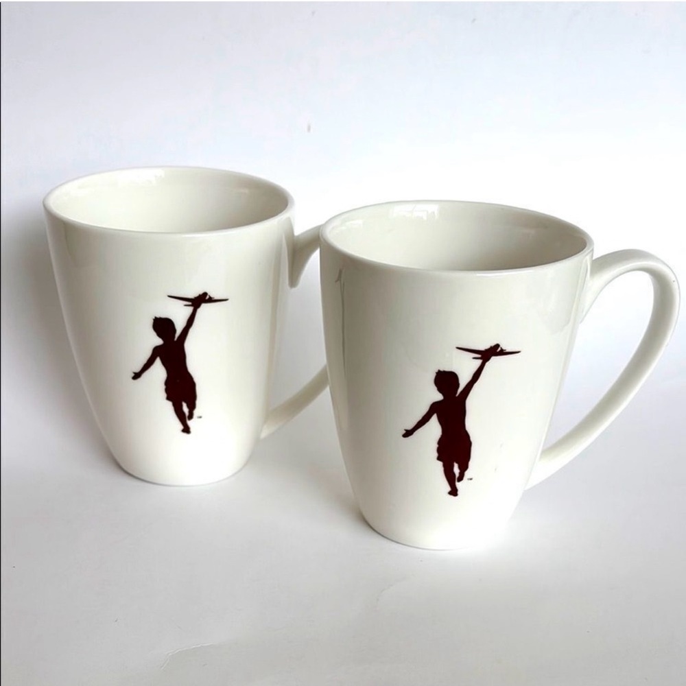 Charming White Mugs with Red Silhouette